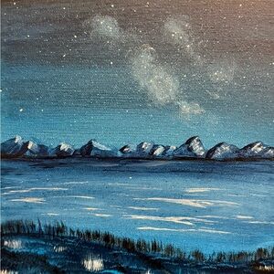 Blue Night Sky Canvas Art